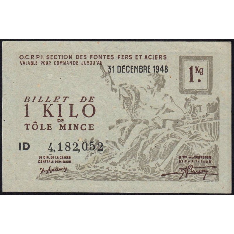 1 kg tôles minces - 31/12/1948 - Non endossé - Série ID - Etat : SUP