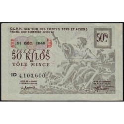 50 kg tôles minces - 31/12/1948 - Endossé à Paris (75) - Série ID - Etat : SUP