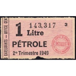 1 litre pétrole - 2e trimestre 1949 - Etat : TB-
