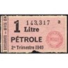 1 litre pétrole - 2e trimestre 1949 - Etat : TB-