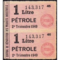 1 litre pétrole - 2e trimestre 1949 - Bloc de 2 - Etat : TTB