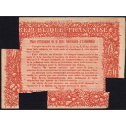 Carte individuellle d'alimentation - Catégorie A - 10/1918 à 12/1918 - Toulouse (31) - Etat : TTB