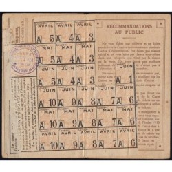 Carte individuellle d'alimentation - Catégorie A - 1919 - Paris (75) - Etat : TTB