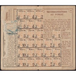 Carte individuellle d'alimentation - Catégorie J - 1919 - Le Fauga (31) - Etat : TTB