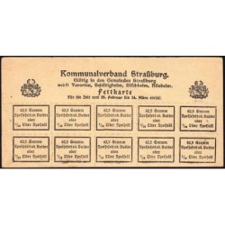 Strasbourg (67) - Rationnement - Matière grasse - 1915 - Etat : SUP