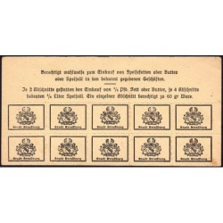 Strasbourg (67) - Rationnement - Matière grasse - 1915 - Etat : SUP