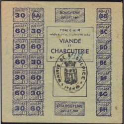 1941 - Titre C 117 R - Viande et Charcuterie - Juillet - St-Sulpice (81) - Etat : TTB