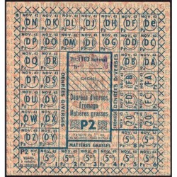 1943 - Titre 1183 - Fromage Matières grasses - Catégorie P2 - Novembre - Etat : SPL