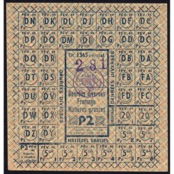 1944 - Titre 1365 - Fromage Mat. grasses - Catégorie P2 - Février - Grand-Laviers (80) - Etat : SUP+