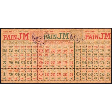 1949 - Titre 4683 - T2 - Pain - Catégories J M - Janvier à mars - Paris (75) - Etat : SUP+