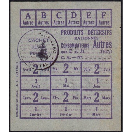 Nettoyage - Produits détersifs - Réf. 637463 - Cat. Autres - 1947 - Type I - Aurillac (15) - Etat : SUP