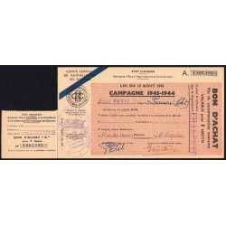 Charente - Vin de consommation courante - 1 hecto - 1943-1944 - Etat : TTB+
