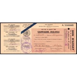 Charente - Vin de consommation courante - 5 hectos - 1943-1944 - Etat : TTB