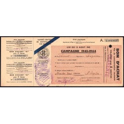 Charente - Vin de consommation courante - 5 hectos - 1943-1944 - Etat : TTB+