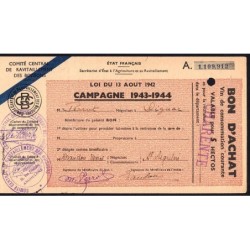 Charente - Vin de consommation courante - 5 hectos - 1943-1944 - Etat : TTB+