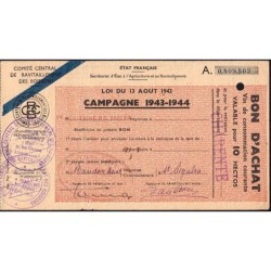 Charente - Vin de consommation courante - 10 hectos - 1943-1944 - Etat : TTB