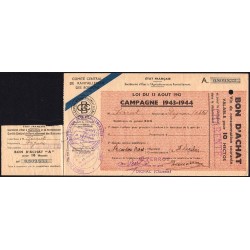 Charente - Vin de consommation courante - 10 hectos - 1943-1944 - Etat : TTB