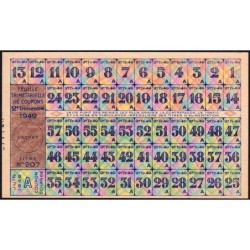 1949 - Titre 207 - Feuille trim. de coupons - 2e trimestre - Catégorie A - Etat : pr.NEUF