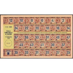 1949 - Titre 208 - Feuille trim. de coupons - 2e trimestre - Catégorie M - Etat : pr.NEUF