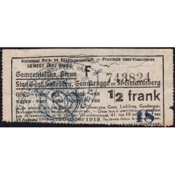 Belgique - Gand - GE181 - 1/2 frank - Emission 18 - Série F - 15/08/1918 - Etat : TB-