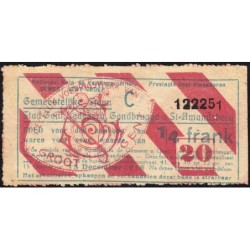 Belgique - Gand - GE182 - 1/4 frank - Emission 19 - Série C - 15/09/1918 - Etat : TTB