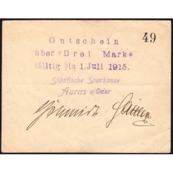 Pologne - Notgeld - Auras a/Oder (Uraz) - 3 mark - 1915 - Etat : TTB+