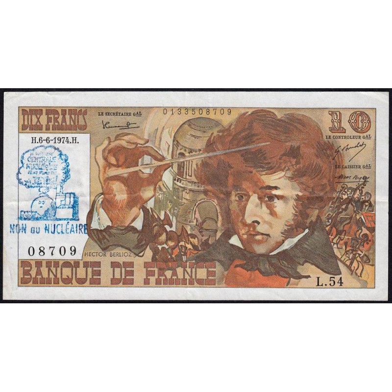 F 63-05 - 06/06/1974 - 10 francs - Berlioz - Série L.54 - Variété - Etat : TTB