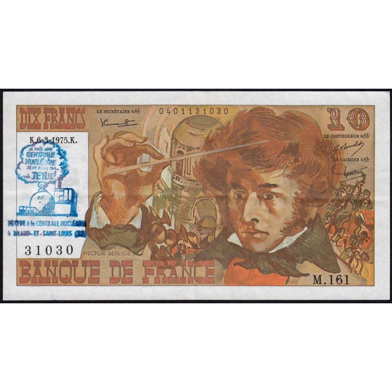 F 63-09 - 06/03/1975 - 10 francs - Berlioz - Série M.161 - Variété - Etat : TTB+