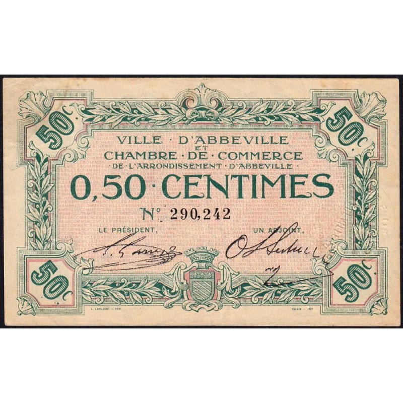 Abbeville - Pirot 1-1 - 50 centimes - Sans date - Etat : TTB