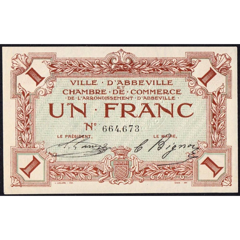 Abbeville - Pirot 1-3 - 1 franc - Sans date - Etat : SPL