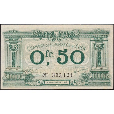 Agen - Pirot 2-1b - 50 centimes - 05/11/1914 - Etat : NEUF