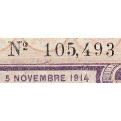 Agen - Pirot 2-5b variété - 2 francs - 05/11/1914 - Etat : SUP