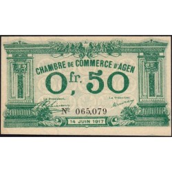 Agen - Pirot 2-7 variété - 50 centimes - 14/06/1917 - Etat : SUP