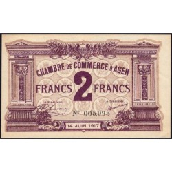 Agen - Pirot 2-11 - 2 francs - 14/06/1917 - Etat : SUP+