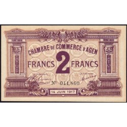 Agen - Pirot 2-11 - 2 francs - 14/06/1917 - Etat : SPL