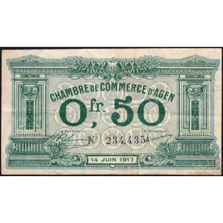 Agen - Pirot 2-13 - 50 centimes - 14/06/1917 - Etat : TB+