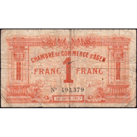 Agen - Pirot 2-14 - 1 franc - 14/06/1917 - Etat : B+