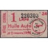 1 litre Huile Auto - 4e trimestre 1946 - Puy-de-Dôme - Etat : SUP+
