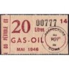 20 litre Gas-Oil - Mai 1946 - Puy-de-Dôme - Etat : TTB+