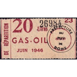 20 litre Gas-Oil - Juin 1946 - Puy-de-Dôme - Etat : TTB