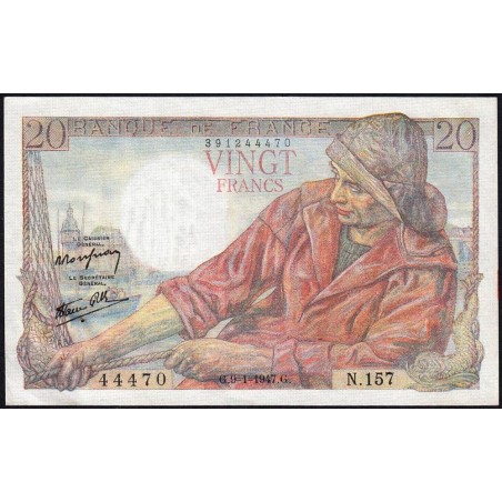F 13-11 - 09/01/1947 - 20 francs - Pêcheur - Série N.157 - Etat : SUP