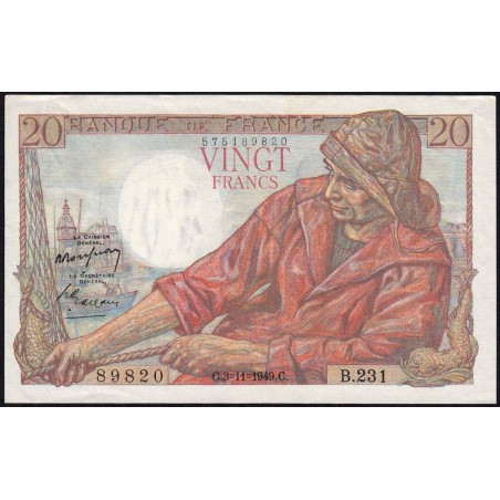 F 13-16 - 03/11/1949 - 20 francs - Pêcheur - Série B.231 - Etat : TTB+