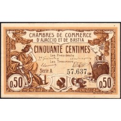 Ajaccio & Bastia - Pirot 3-3 - 50 centimes - Série A - 06/08/1915 - Etat : SUP