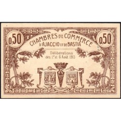 Ajaccio & Bastia - Pirot 3-3 - 50 centimes - Série A - 06/08/1915 - Etat : SUP