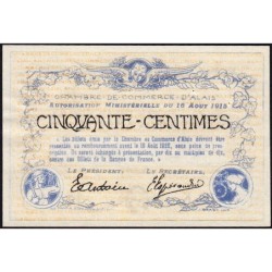 Alais (Alès) - Pirot 4-1 - 50 centimes - Série K - 16/08/1915 - Etat : SUP+