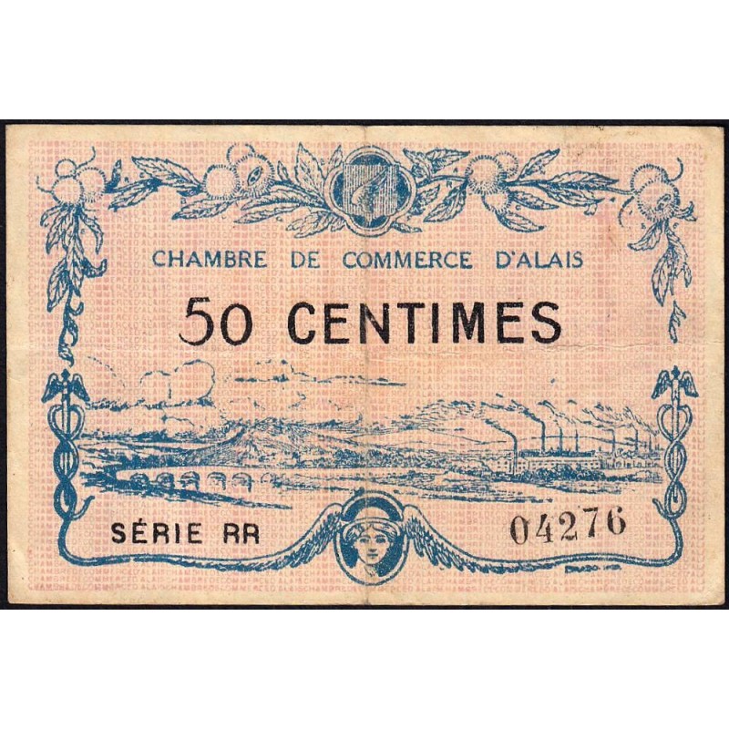 Alais (Alès) - Pirot 4-7 - 50 centimes - Série RR - 30/03/1916 - Etat : TTB