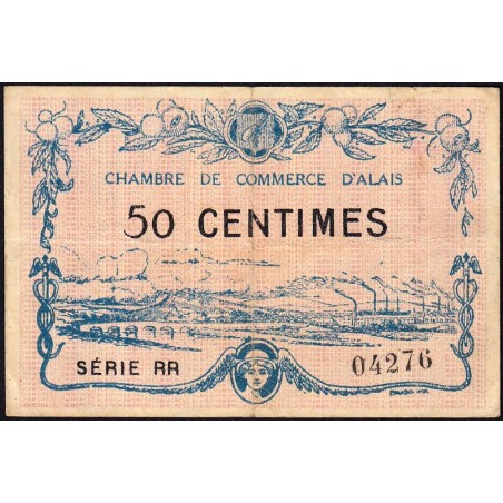 Alais (Alès) - Pirot 4-7 - 50 centimes - Série RR - 30/03/1916 - Etat : TTB