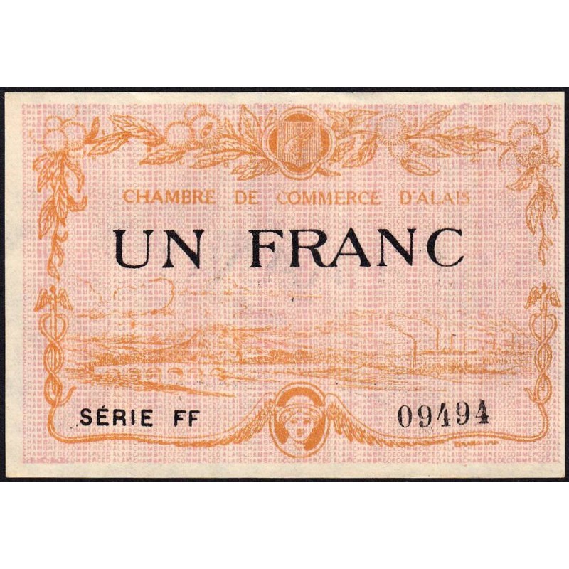 Alais (Alès) - Pirot 4-9 - 1 franc - Série FF - 30/03/1916 - Etat : SPL