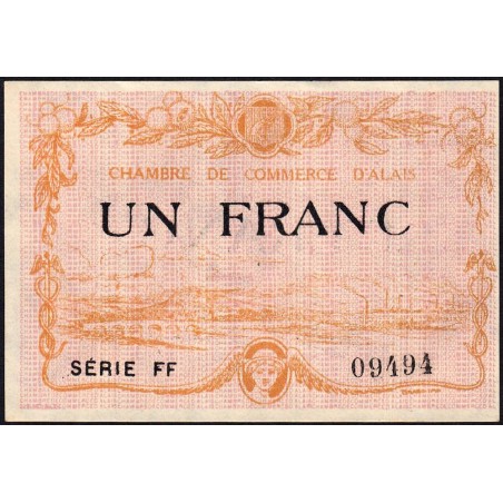 Alais (Alès) - Pirot 4-9 - 1 franc - Série FF - 30/03/1916 - Etat : SPL