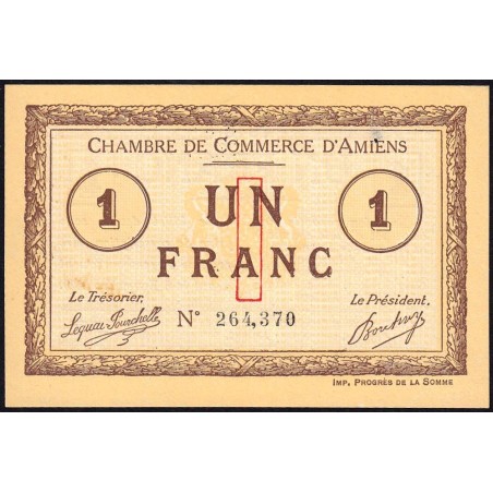 Amiens - Pirot 7-16 - 1 franc - 1915 - Etat : SUP+